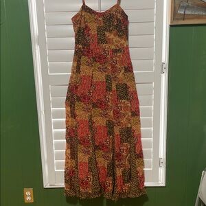 Patchwork Spaghetti Strap Maxi Dress